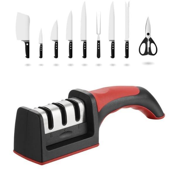 Household Knife Sharpener Kitchen Multi Functional Three Section Cutter Diamond Cutter Sharpening