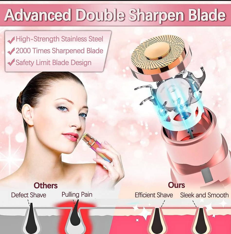 2 in 1 Facial Hair Remover & Eyebrow Trimmer 😍 | Rechargeable 🔋⚡ |