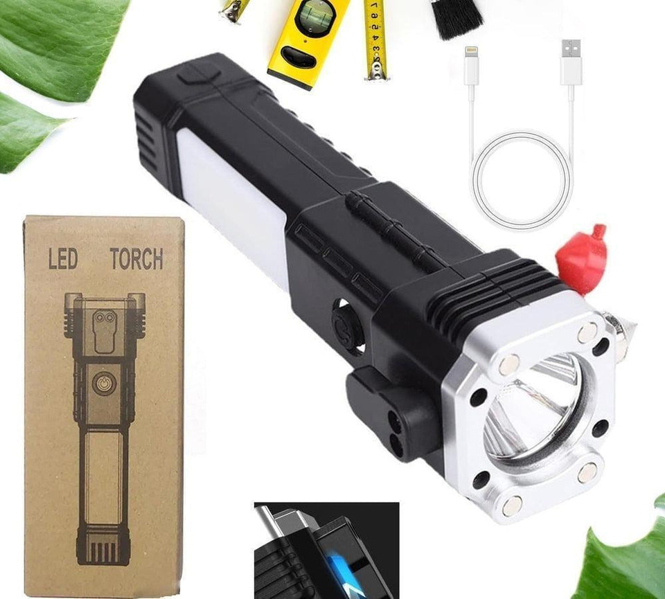 High-Power LED Flashlight  Rechargeable And Multifunctionals Water Proof With Power Bank