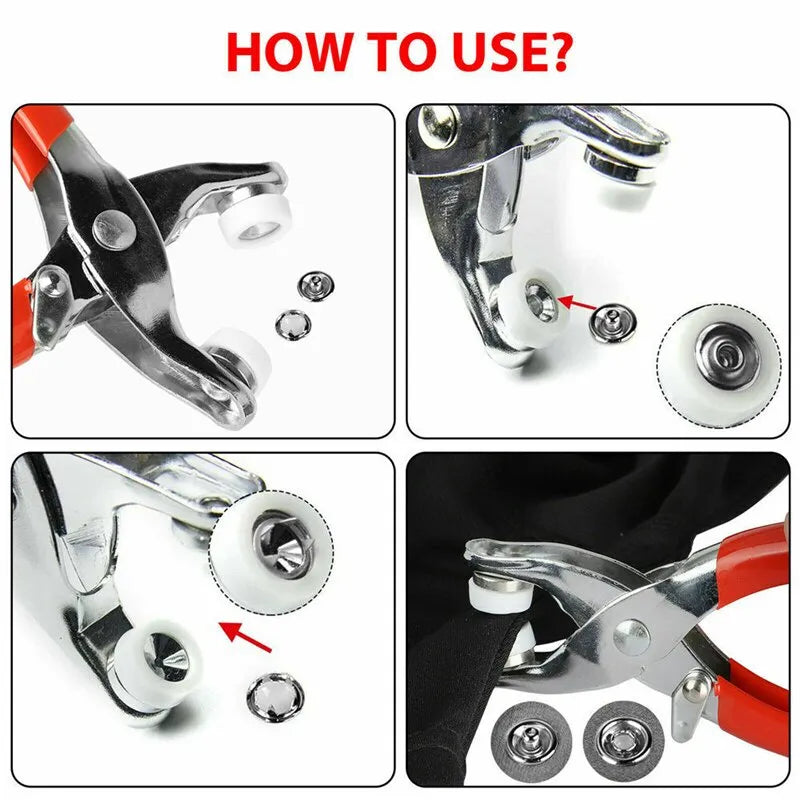 Metal Press Button Pliers Metal Sewing Prong Rings Buttons Clip Pliers DIY Clothes Tool for Sewing Leather Rivets Bags Clothes