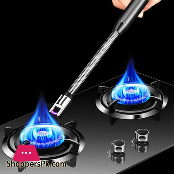 360° Outdoor Kitchen Lighter – USB Rechargeable Electronic Arc Lighter with Flexible Neck, Safety Lock, Windproof & Eco-Friendly Design (Random Colors)