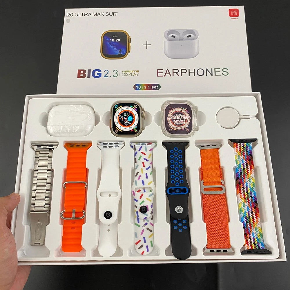 I20 Ultra Suit Max Smart watch with Free Airpords Pro 2