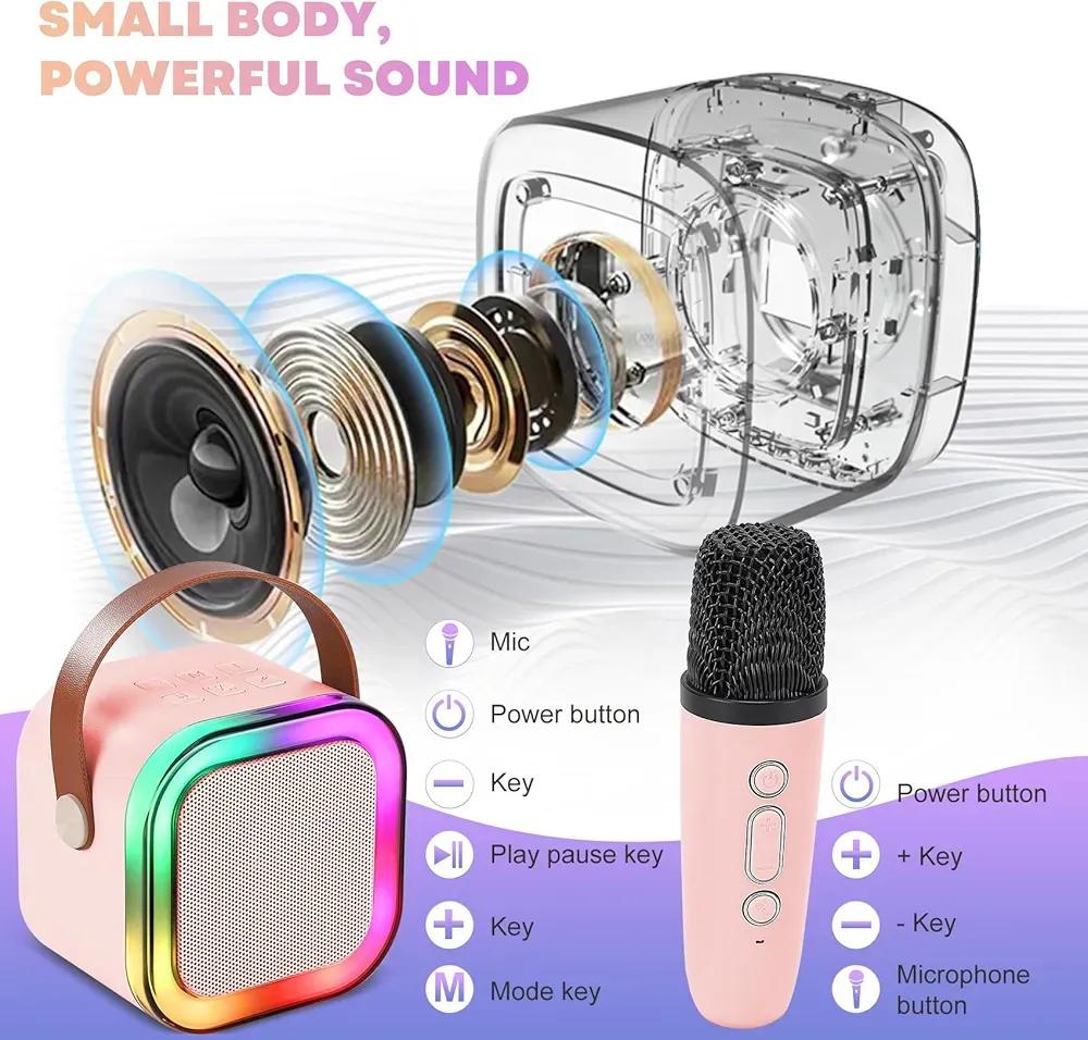 K12 Portable Speaker With Mic | Karaoke Microphone With Speaker | Portable Wireless Bluetooth Speaker