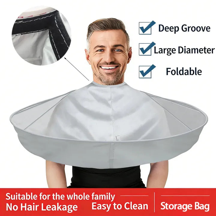 1PC Hair Cutting Cape, 3D Breathable Barber Cloak for Hair Dye, Foldable Waterproof Haircut Cloth for Home Salon Use