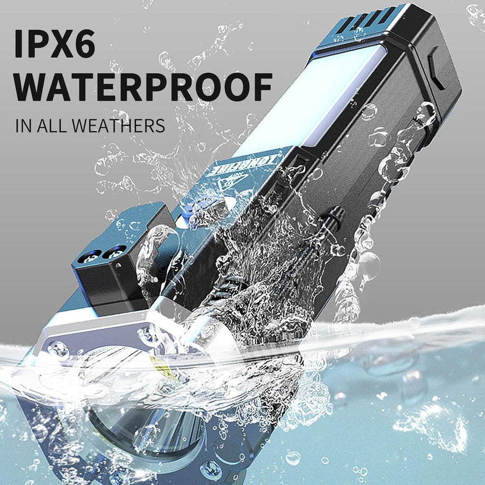 High-Power LED Flashlight  Rechargeable And Multifunctionals Water Proof With Power Bank